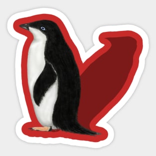 Adelie Penguin with Shadow Sticker